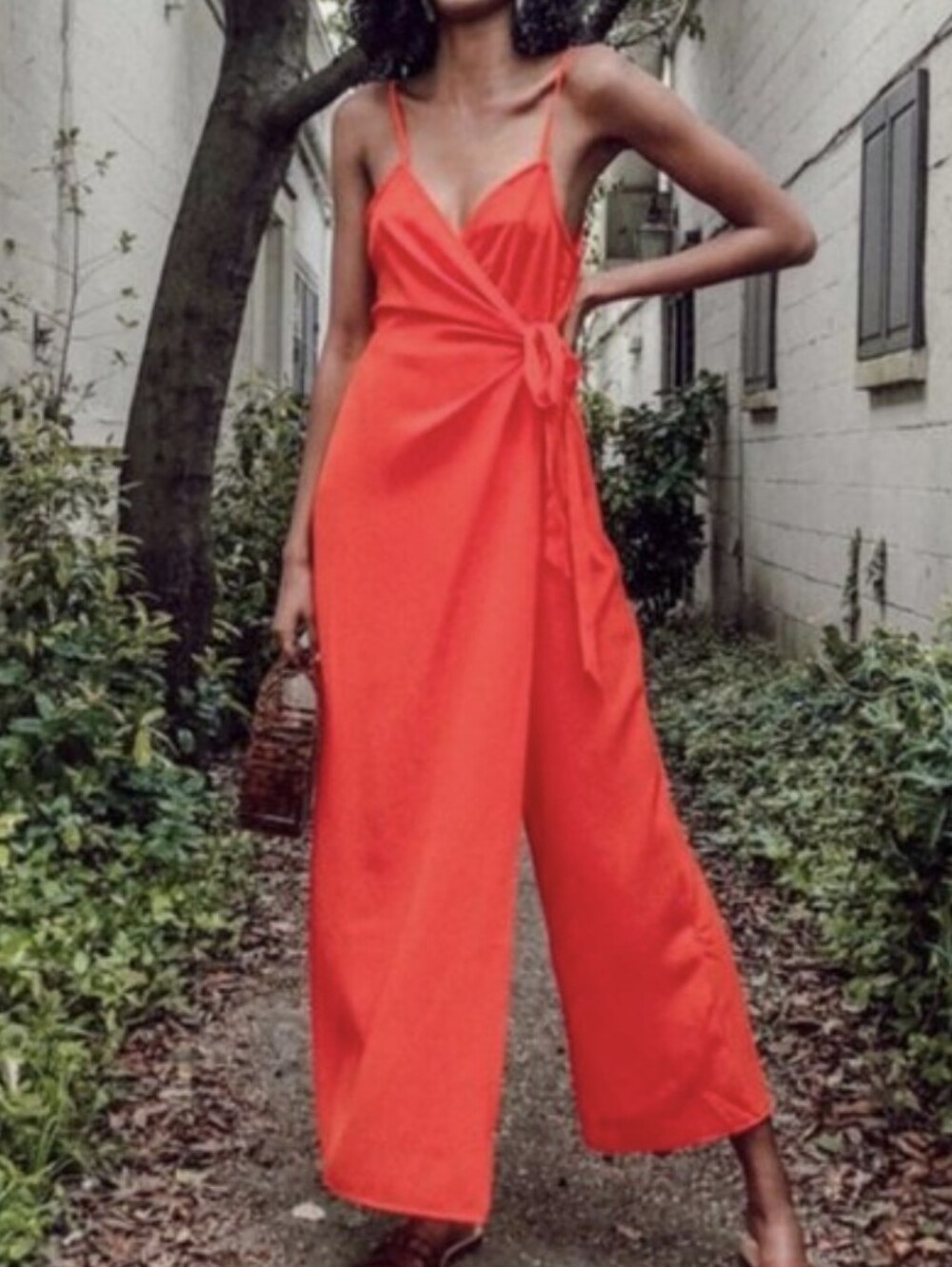 Show Me Your Mumu Daria red orange wrap jumpsuit Size Medium NEW NWT - Picture 5 of 8